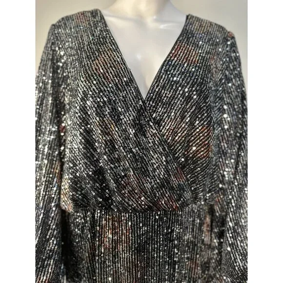 R&M Richards Sparkly Drape Back Dress Red Carpet Worthy! New Year & X-mass Party - Picture 10 of 16